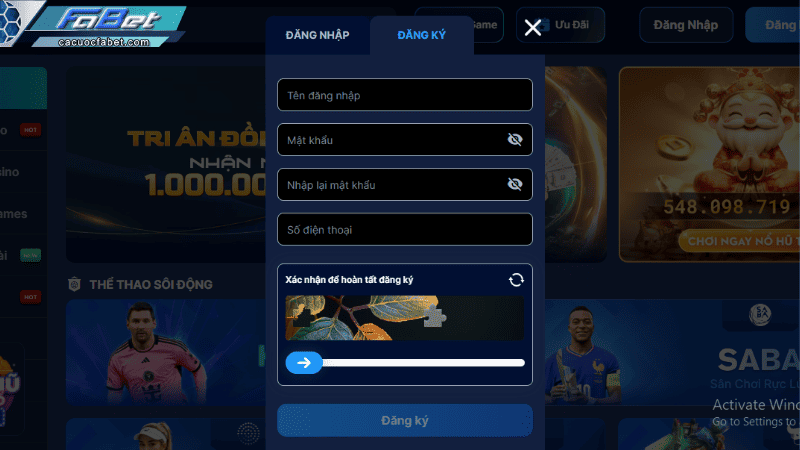 Quy trình đăng ký Fabet đơn giản, dễ thao tác cho người mới